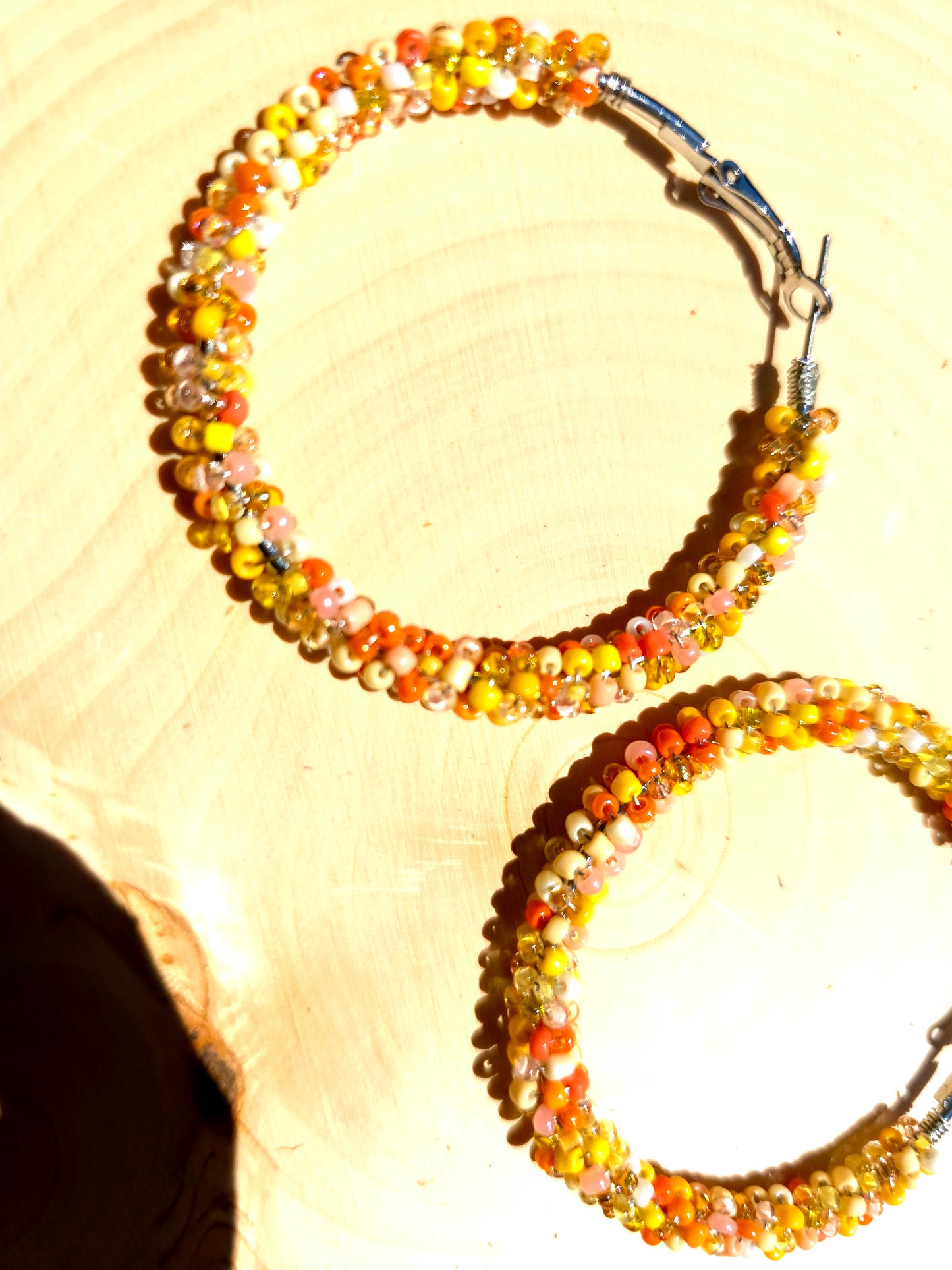"Marigold" Hoop Earrings in Silver