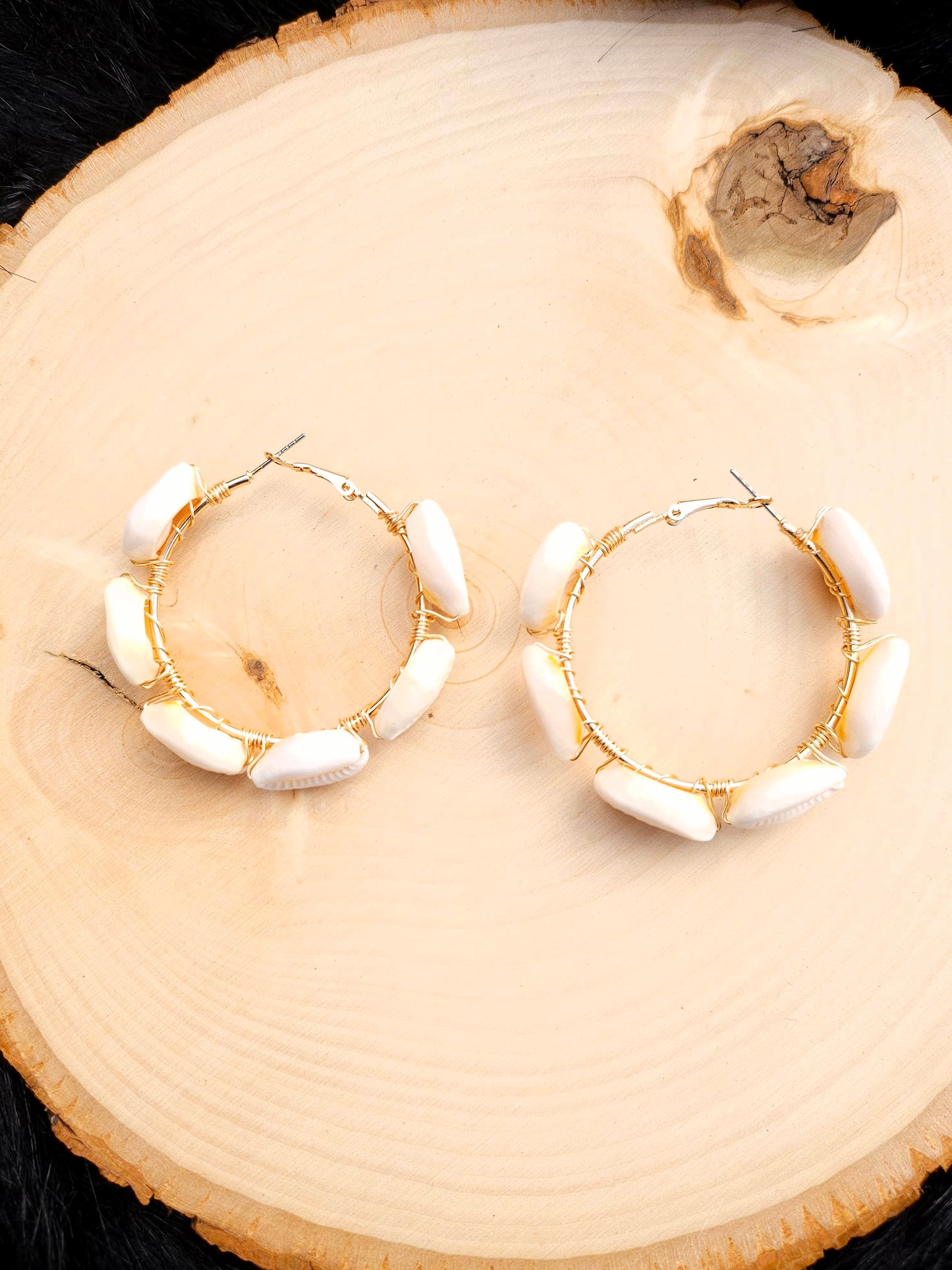 Adéwálé • Cowrie Shell Hoops