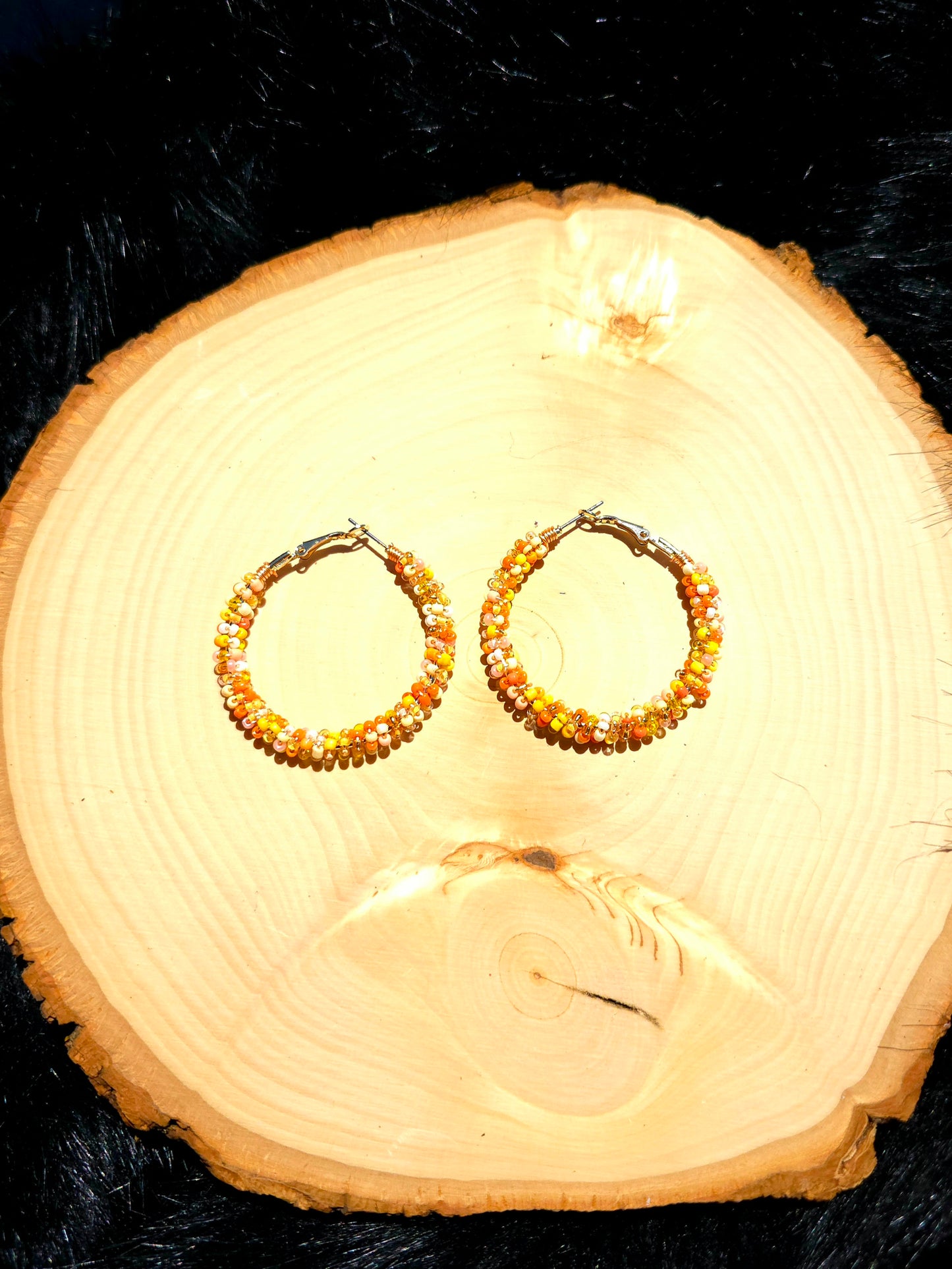 "Marigold" Hoop Earrings in Silver
