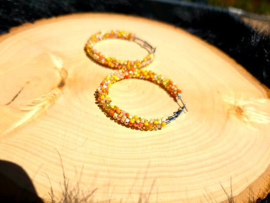"Marigold" Hoop Earrings in Silver